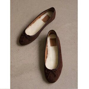 Flattered Anna Suede Ballet Flats in Brown size 38 EU / 7.5 US